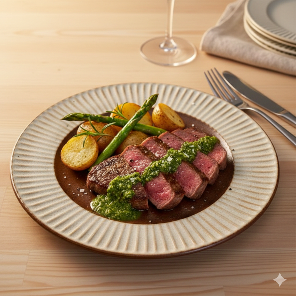 笠間焼人気作家・森永篤史さんの縞7寸皿。