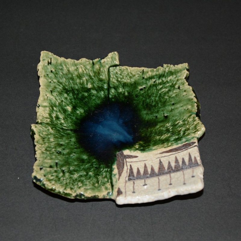 夢現窯｜尾崎高行　織部ツギハギ皿