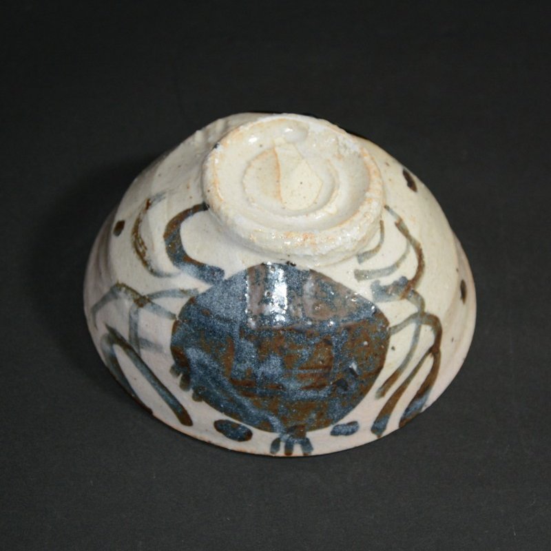 織部カニの絵ご飯茶碗｜4950円｜[美濃焼作家/早蕨窯/佐藤和次]｜和食器