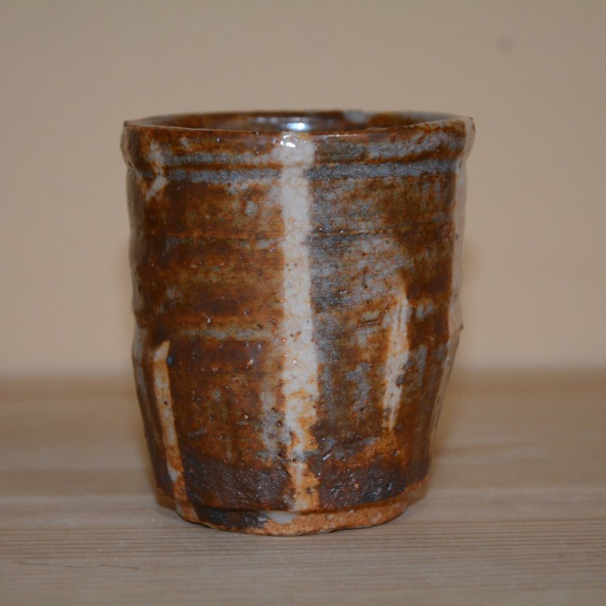 鼠志野トクサ文湯飲み