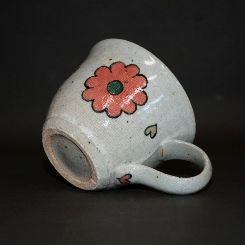 布目花の絵マグカップ