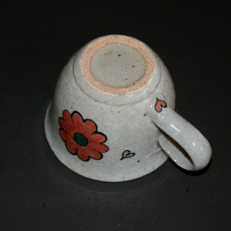 布目花の絵マグカップ