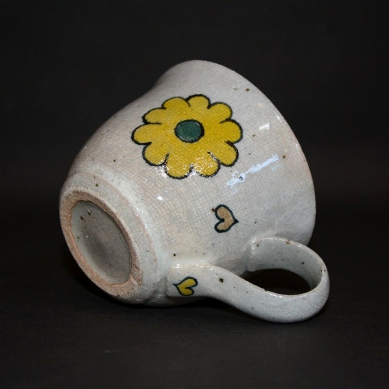 布目花の絵マグカップ