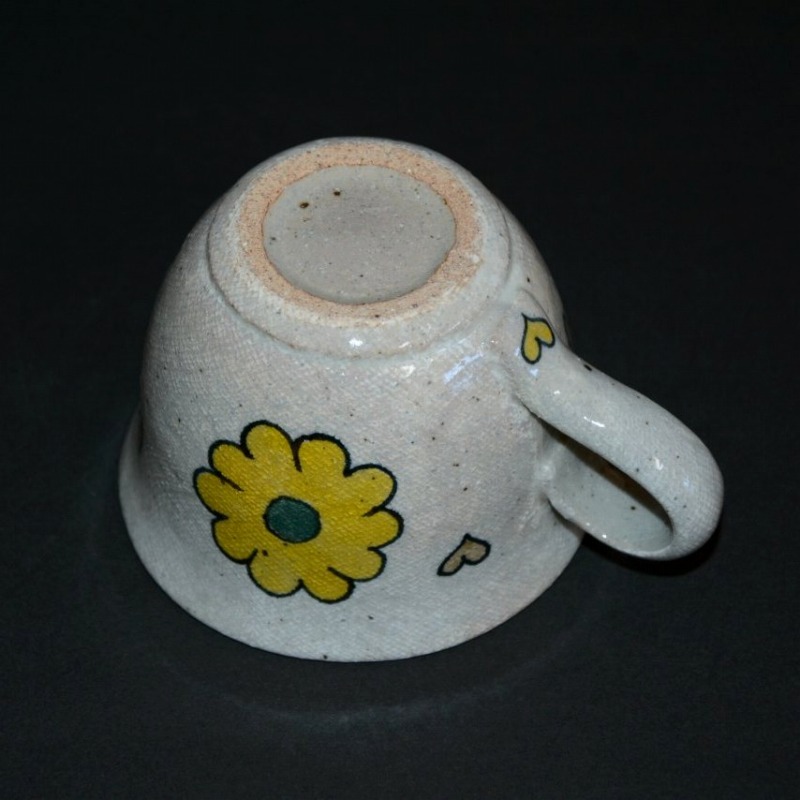 布目花の絵マグカップ